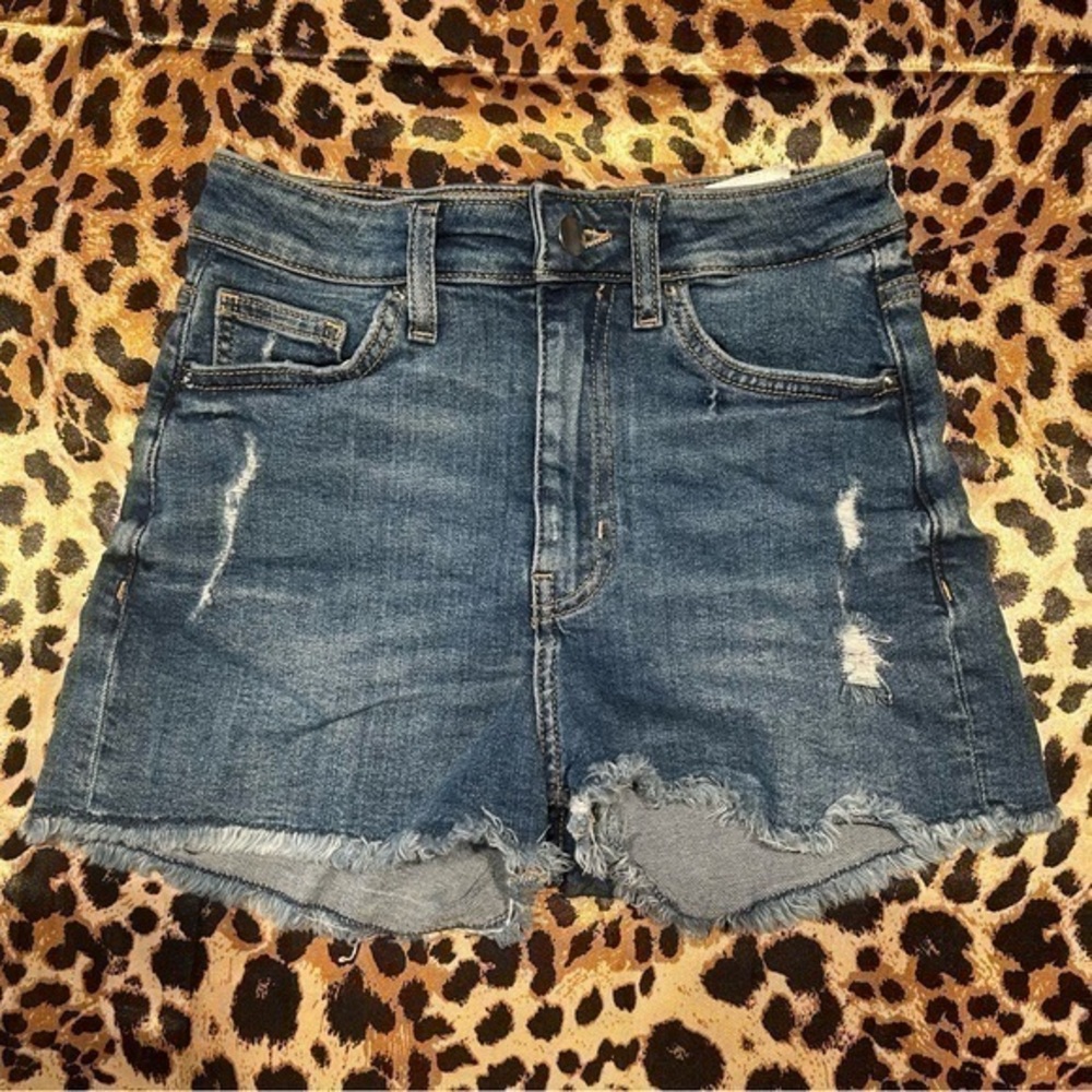 H&M Distressed High Waisted Cut Off Jean Shorts